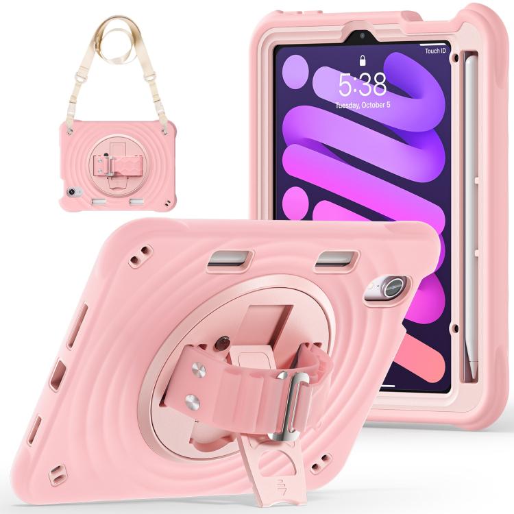 For iPad mini 2024 / mini 6 Rotation Holder Silicone Hybrid PC Tablet Case
