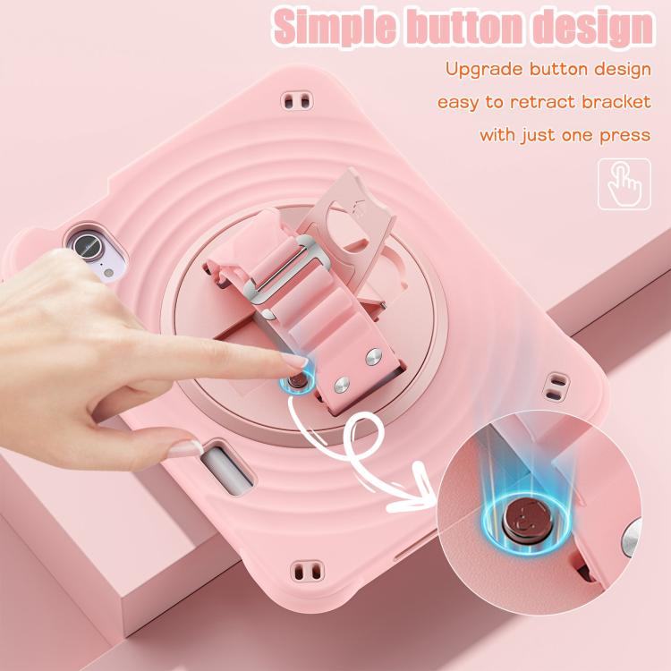 For iPad mini 2024 / mini 6 Rotation Holder Silicone Hybrid PC Tablet Case