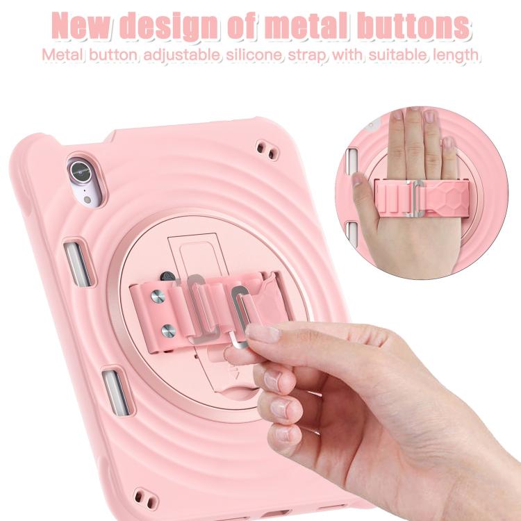 For iPad mini 2024 / mini 6 Rotation Holder Silicone Hybrid PC Tablet Case