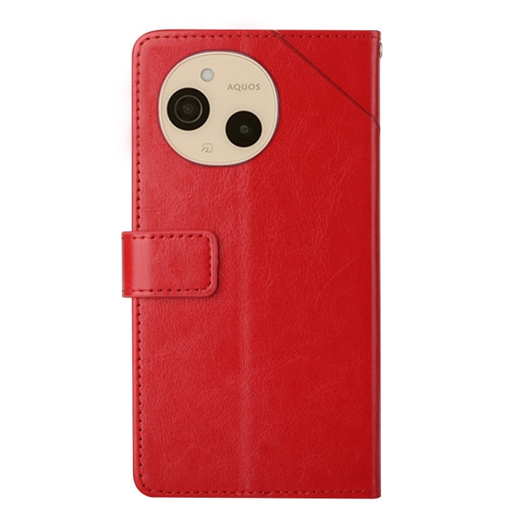 For Sharp Aquos sense9 HT01 Y-shaped Pattern Flip Leather Phone Case