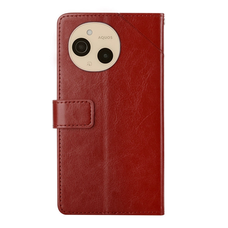 For Sharp Aquos sense9 HT01 Y-shaped Pattern Flip Leather Phone Case
