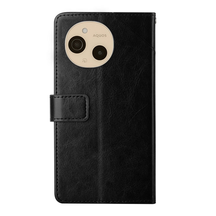 For Sharp Aquos sense9 HT01 Y-shaped Pattern Flip Leather Phone Case
