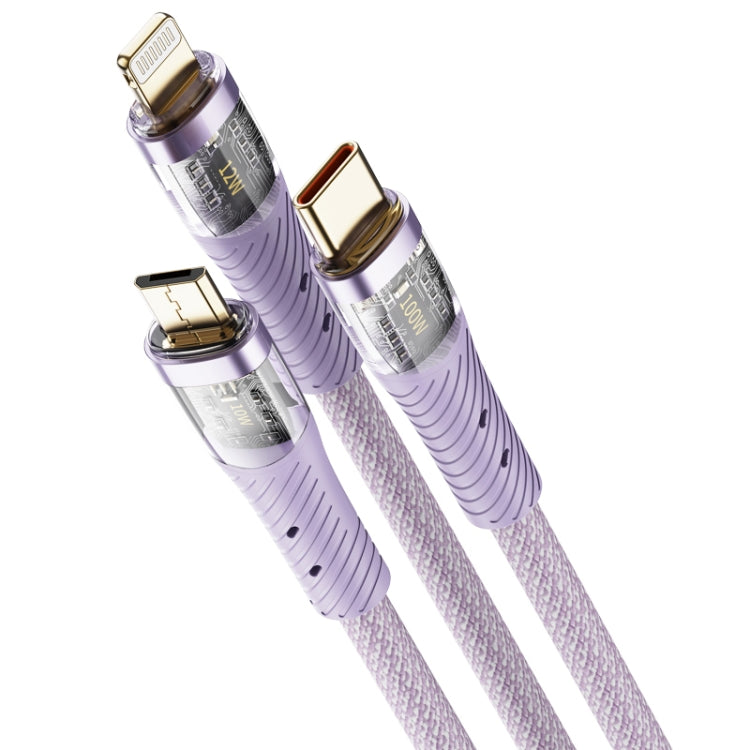 ROCK G20 1.5m 100W 3 in 1 USB-C / Type-C Fast Charging Data Cable