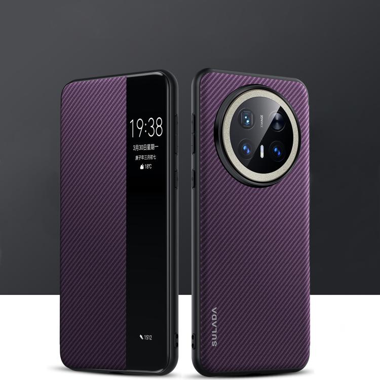 For Huawei Mate 70 Pro / Mate 70 Pro+ SULADA Kevlar 600D Texture Smart Window Leather Phone Case