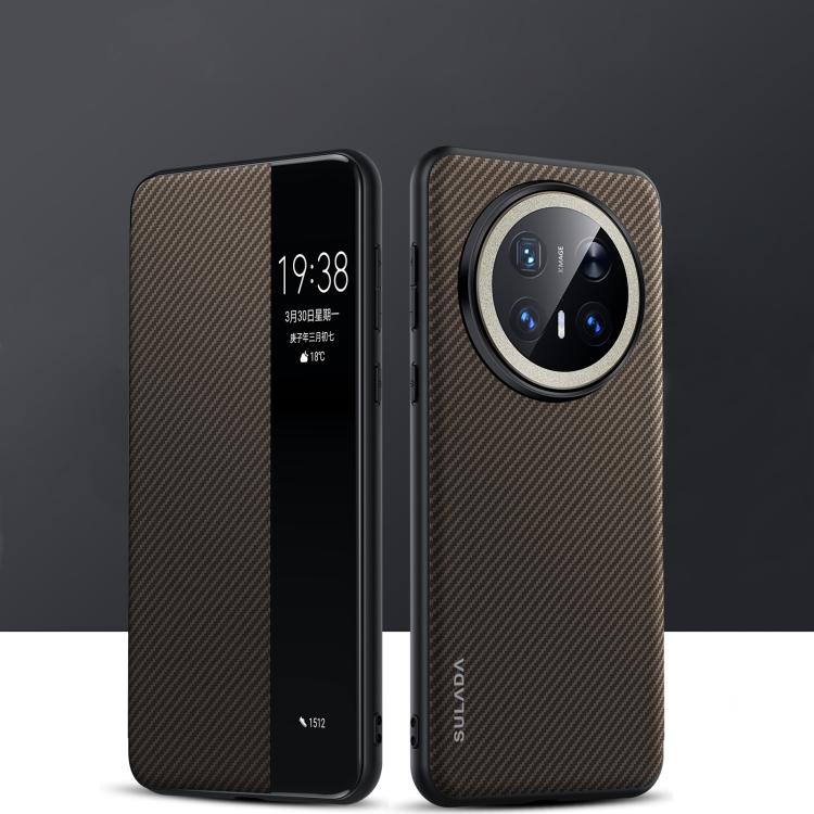 For Huawei Mate 70 Pro / Mate 70 Pro+ SULADA Kevlar 600D Texture Smart Window Leather Phone Case