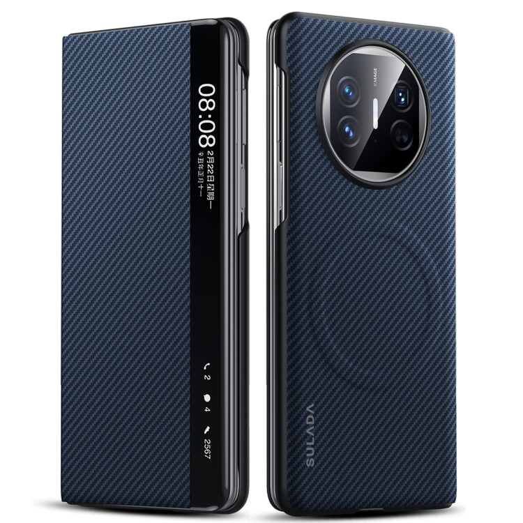 For Huawei Mate X5 SULADA Kevlar 600D Texture Smart Window Leather Phone Case