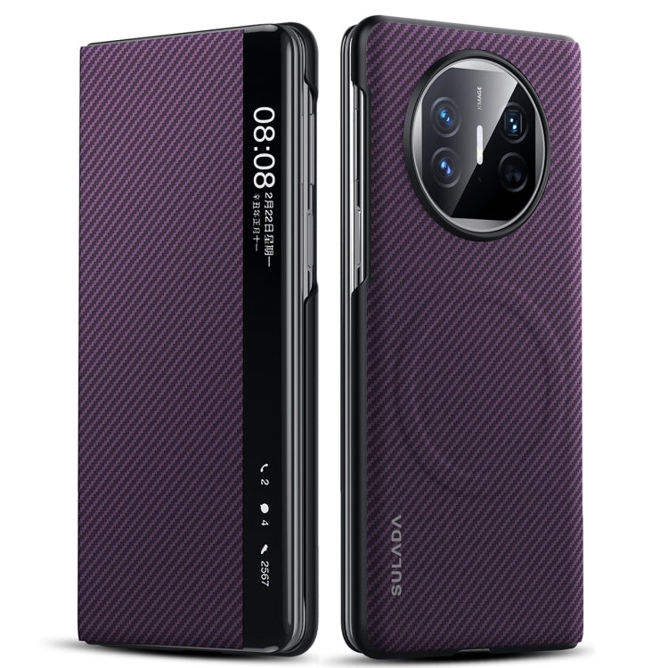 For Huawei Mate X5 SULADA Kevlar 600D Texture Smart Window Leather Phone Case