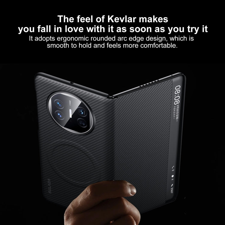 For Huawei Mate X5 SULADA Kevlar 600D Texture Smart Window Leather Phone Case