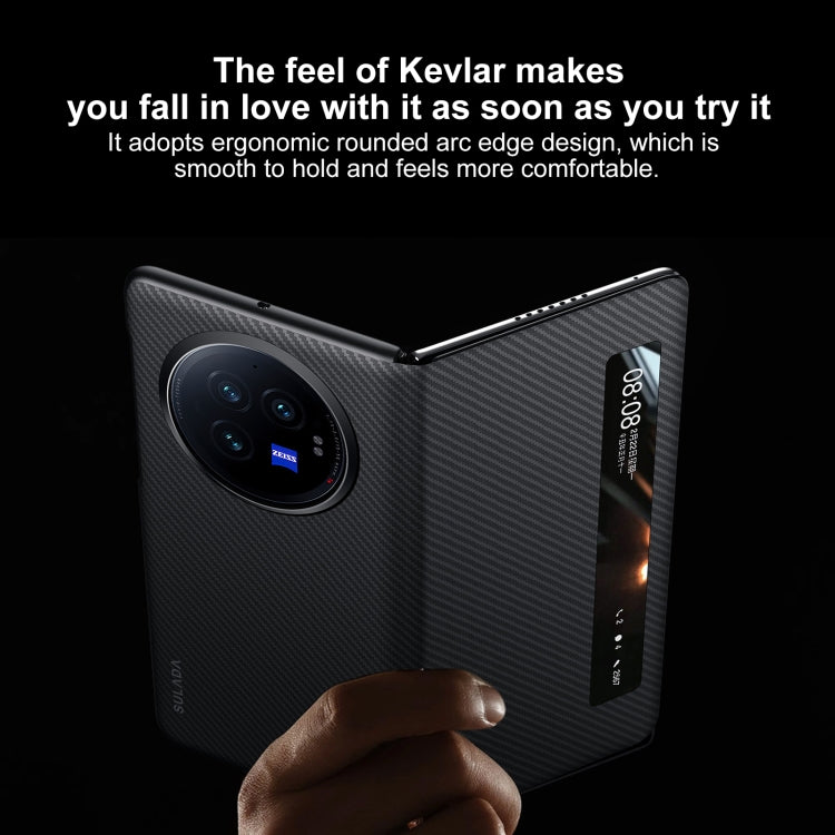 For vivo X Fold3 Pro SULADA Kevlar 600D Texture Smart Window Leather Phone Case