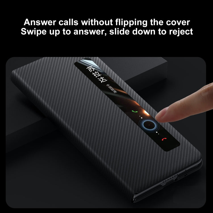 For vivo X Fold3 Pro SULADA Kevlar 600D Texture Smart Window Leather Phone Case