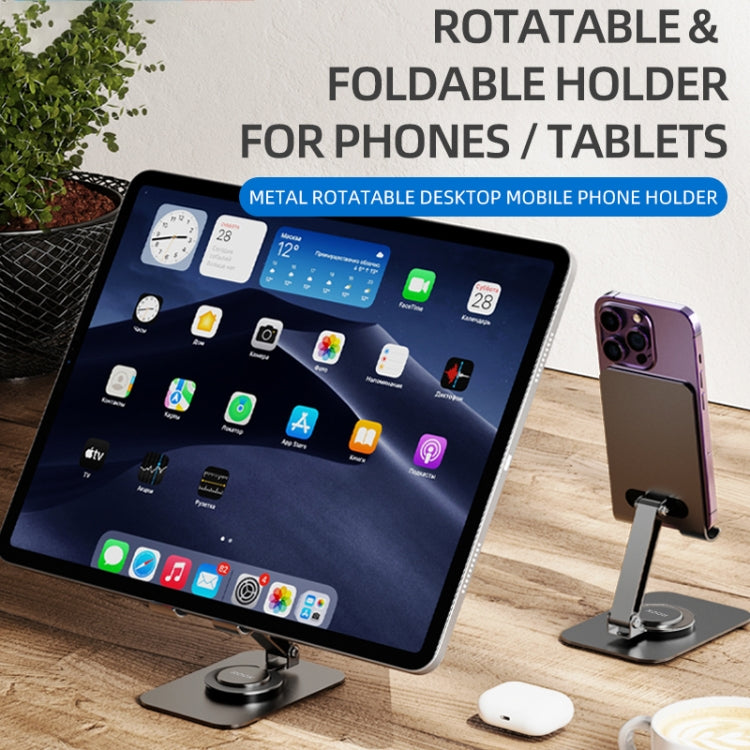 ROCK Desktop Rotating Metal Mobile Phone Holder - Grey