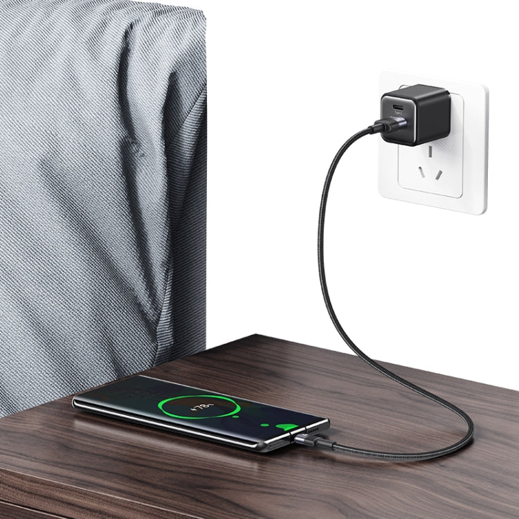 USAMS SJ718 3A USB to USB-C/Type-C Aluminum Alloy Data Cable, Length: 1.2m - Tarnish