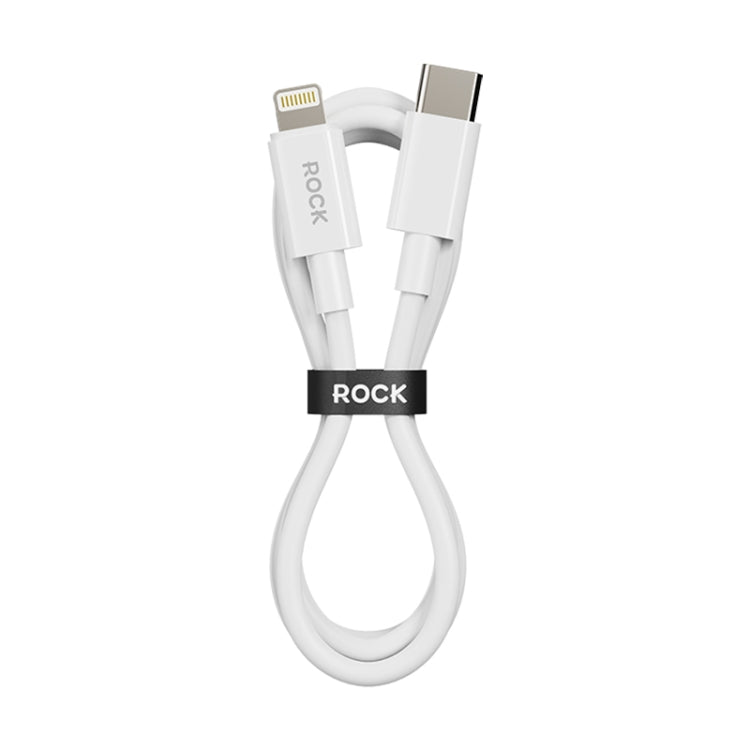 ROCK P8 Prime Series 1m USB-C / Type-C Fast Charging Data Cable, Interface:PD27W 8 Pin - White