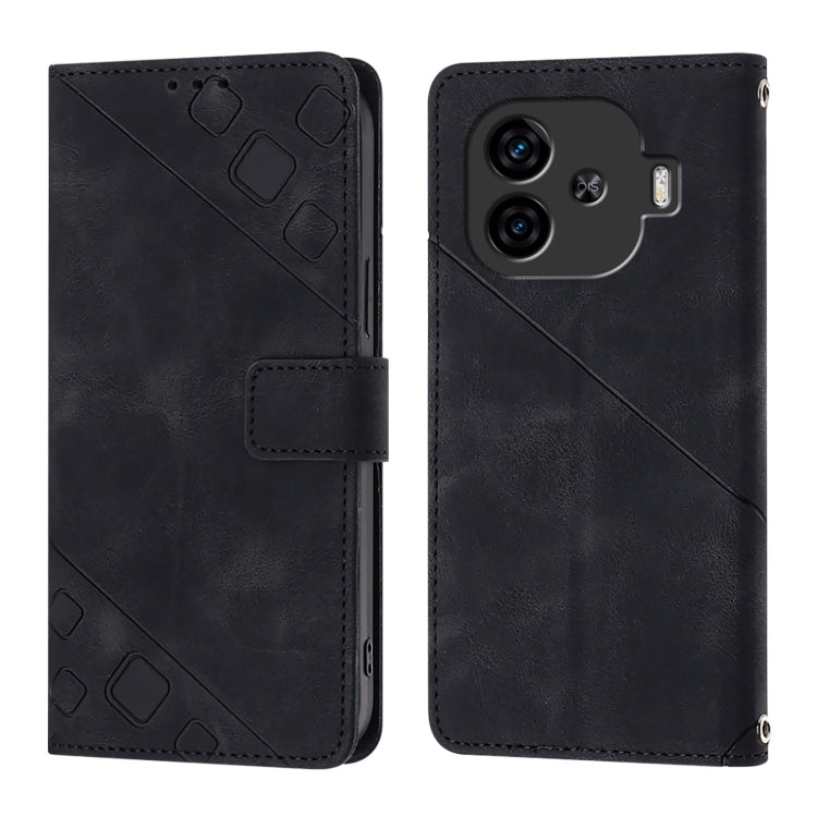 For vivo iQOO Z9 / iQOO Z9 Turbo 5G Skin Feel Embossed Leather Phone Case