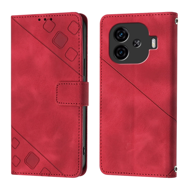 For vivo iQOO Z9 / iQOO Z9 Turbo 5G Skin Feel Embossed Leather Phone Case