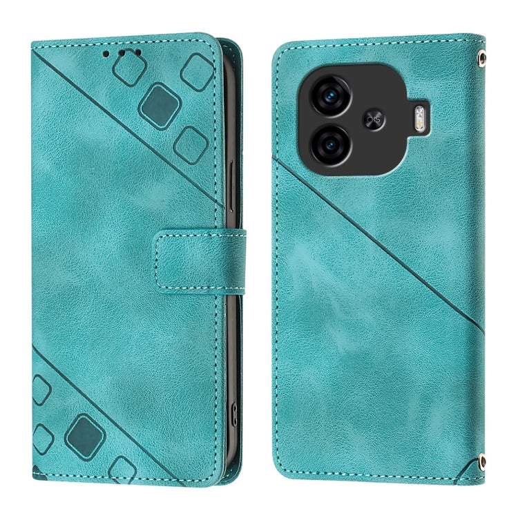 For vivo iQOO Z9 / iQOO Z9 Turbo 5G Skin Feel Embossed Leather Phone Case