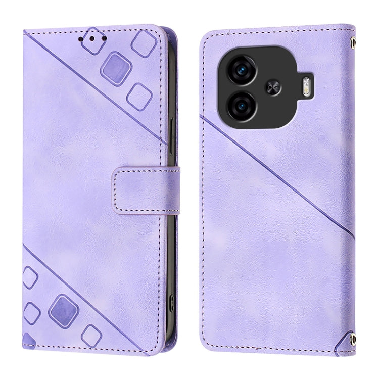 For vivo iQOO Z9 / iQOO Z9 Turbo 5G Skin Feel Embossed Leather Phone Case