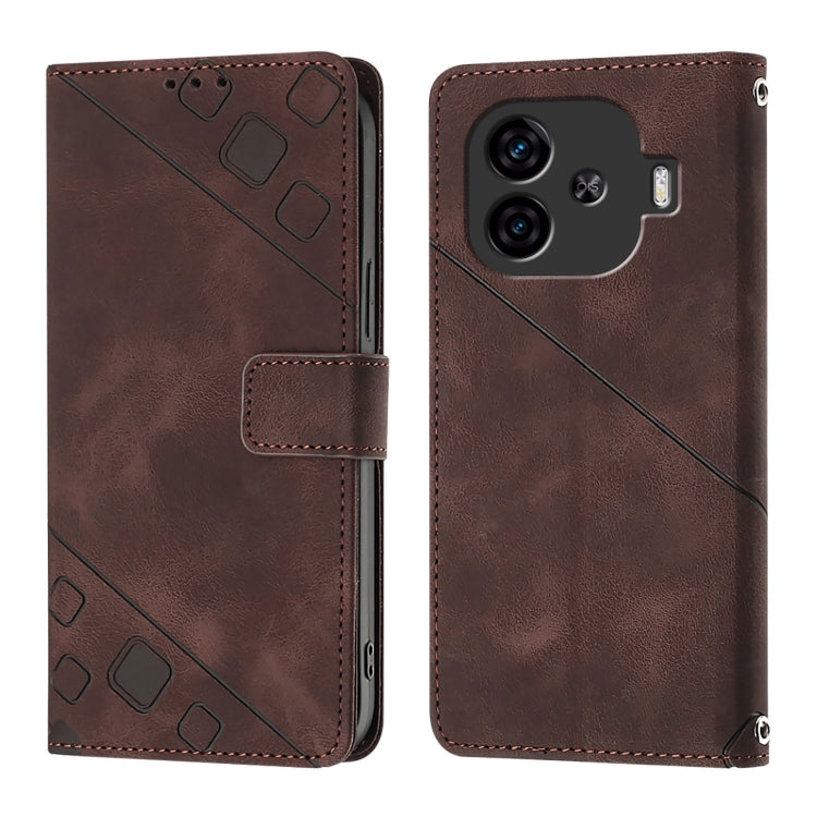 For vivo iQOO Z9 / iQOO Z9 Turbo 5G Skin Feel Embossed Leather Phone Case
