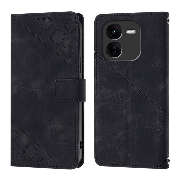 For vivo iQOO Z9x Skin Feel Embossed Leather Phone Case