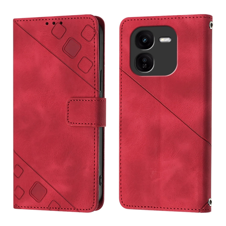 For vivo iQOO Z9x Skin Feel Embossed Leather Phone Case
