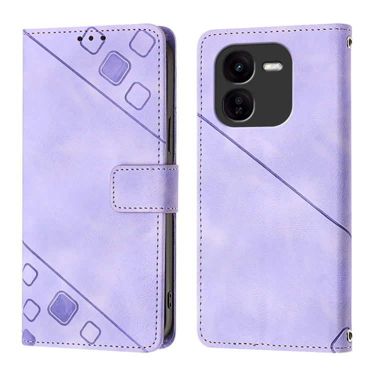 For vivo iQOO Z9x Skin Feel Embossed Leather Phone Case