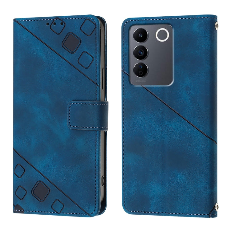For vivo V27 5G / V27 Pro 5G Global Skin Feel Embossed Leather Phone Case