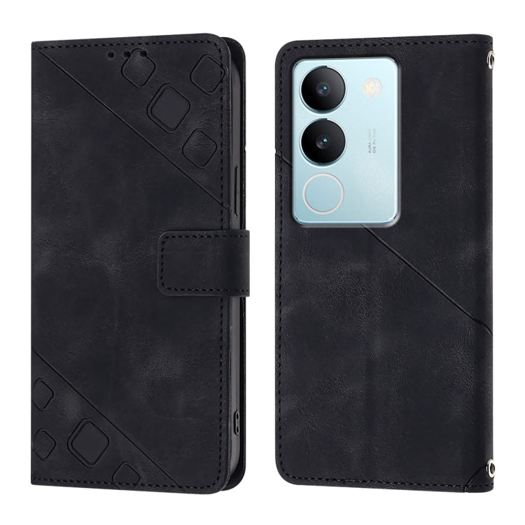 For vivo V29 5G Global / V29 Pro Skin Feel Embossed Leather Phone Case