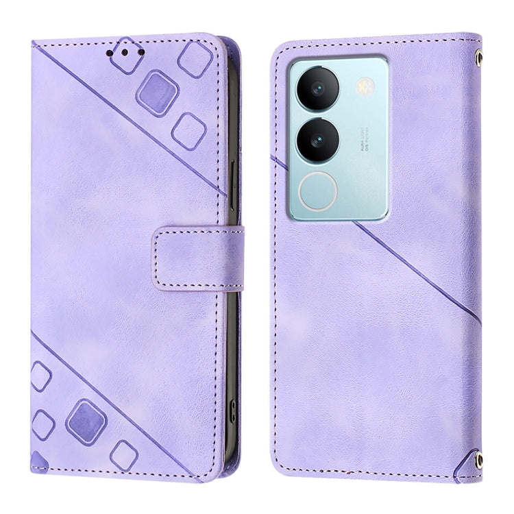For vivo V29 5G Global / V29 Pro Skin Feel Embossed Leather Phone Case