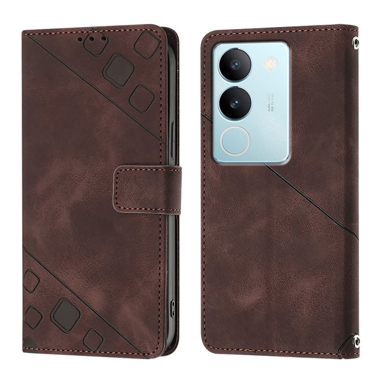 For vivo V29 5G Global / V29 Pro Skin Feel Embossed Leather Phone Case