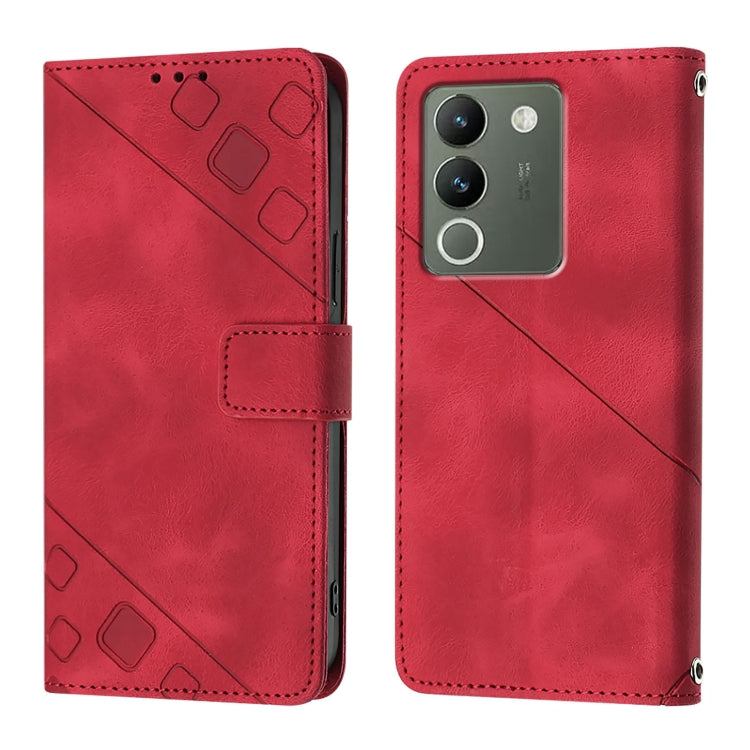 For vivo V29e 5G Global / Y200 5G Global Skin Feel Embossed Leather Phone Case