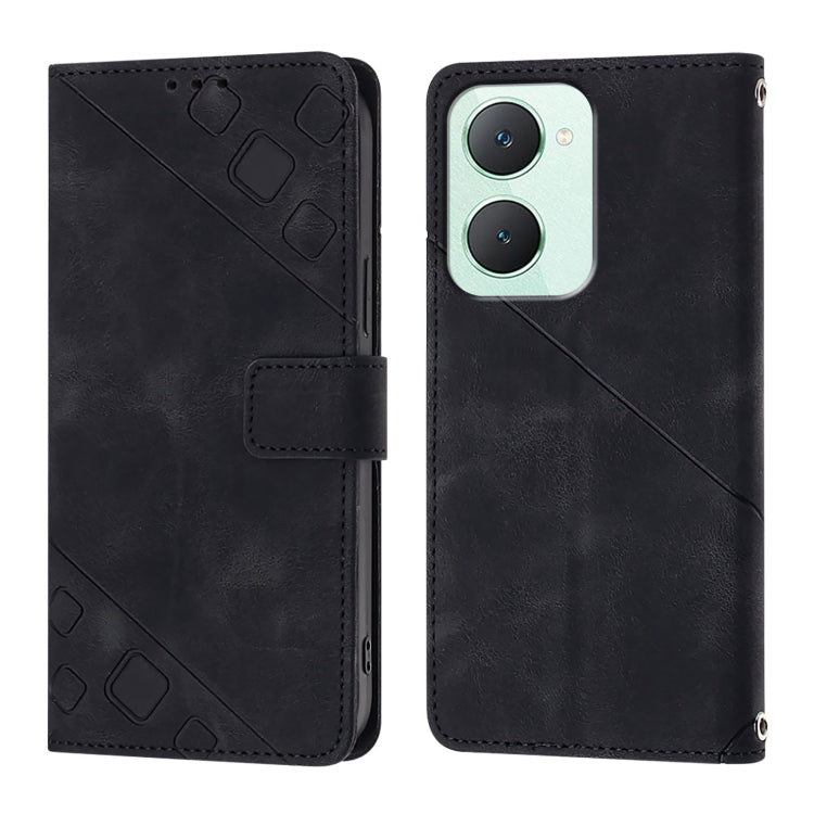 For vivo Y03 4G Global Skin Feel Embossed Leather Phone Case