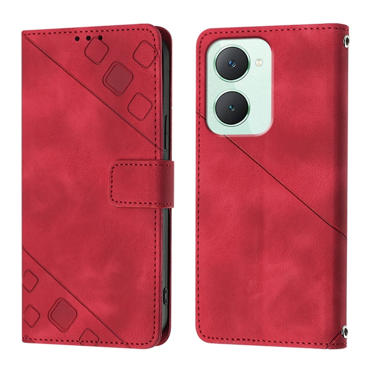 For vivo Y03 4G Global Skin Feel Embossed Leather Phone Case