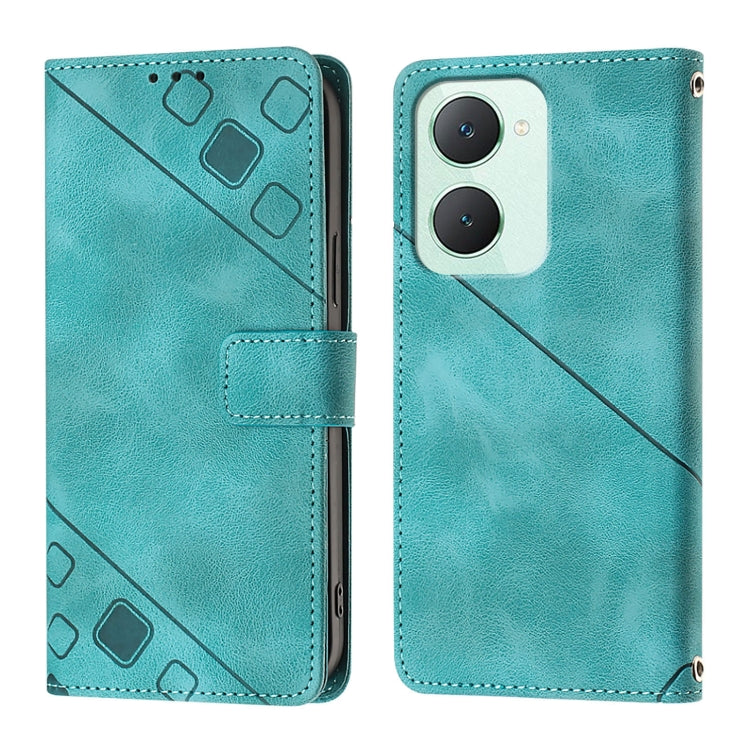 For vivo Y03 4G Global Skin Feel Embossed Leather Phone Case