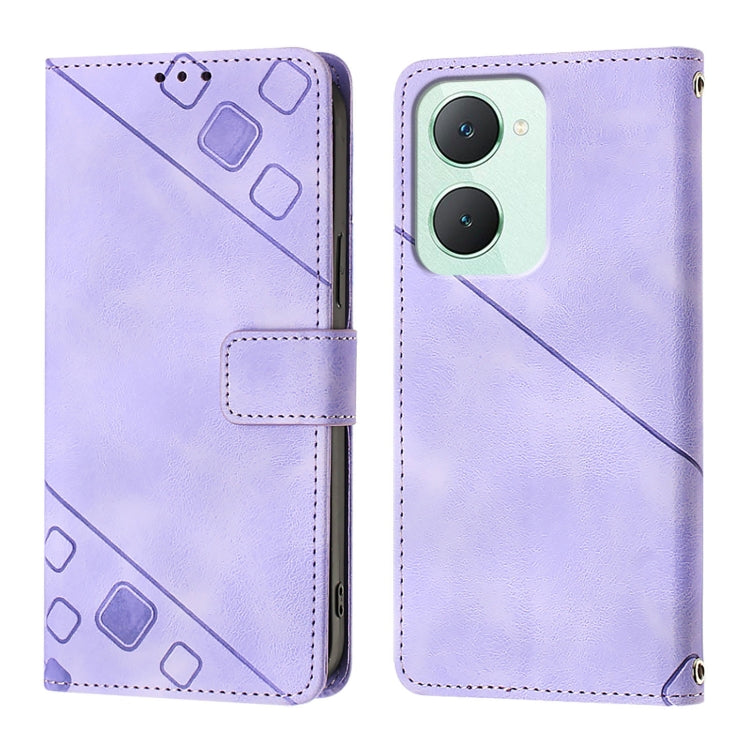 For vivo Y03 4G Global Skin Feel Embossed Leather Phone Case