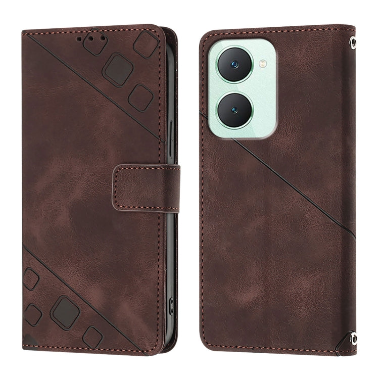 For vivo Y03 4G Global Skin Feel Embossed Leather Phone Case