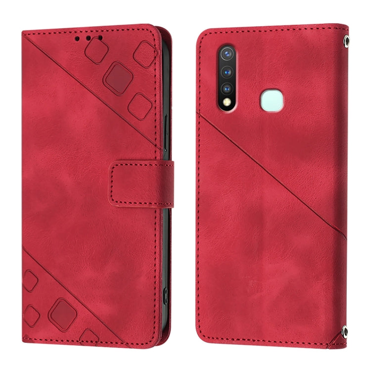 For vivo Y19 / Y5s / U3 / U20 / Z5i Skin Feel Embossed Leather Phone Case