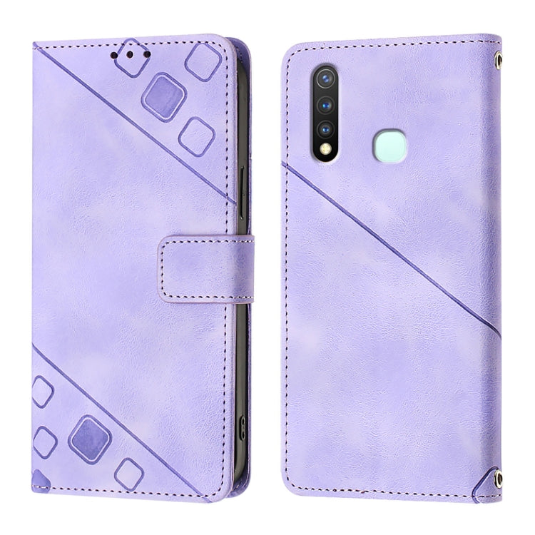 For vivo Y19 / Y5s / U3 / U20 / Z5i Skin Feel Embossed Leather Phone Case