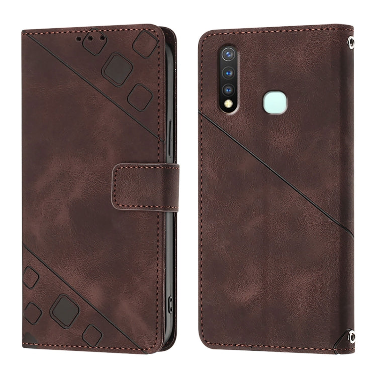 For vivo Y19 / Y5s / U3 / U20 / Z5i Skin Feel Embossed Leather Phone Case