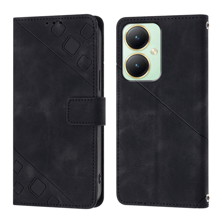 For vivo Y27 4G Global Skin Feel Embossed Leather Phone Case