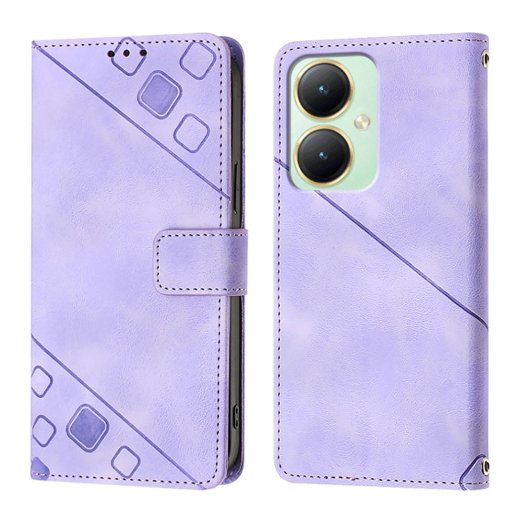 For vivo Y27 4G Global Skin Feel Embossed Leather Phone Case