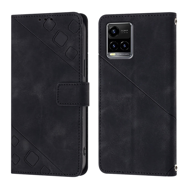 For vivo Y33s 4G Global / Y21 / Y21s / Y21t Skin Feel Embossed Leather Phone Case
