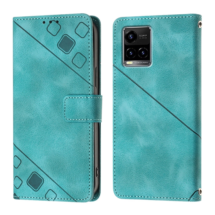 For vivo Y33s 4G Global / Y21 / Y21s / Y21t Skin Feel Embossed Leather Phone Case