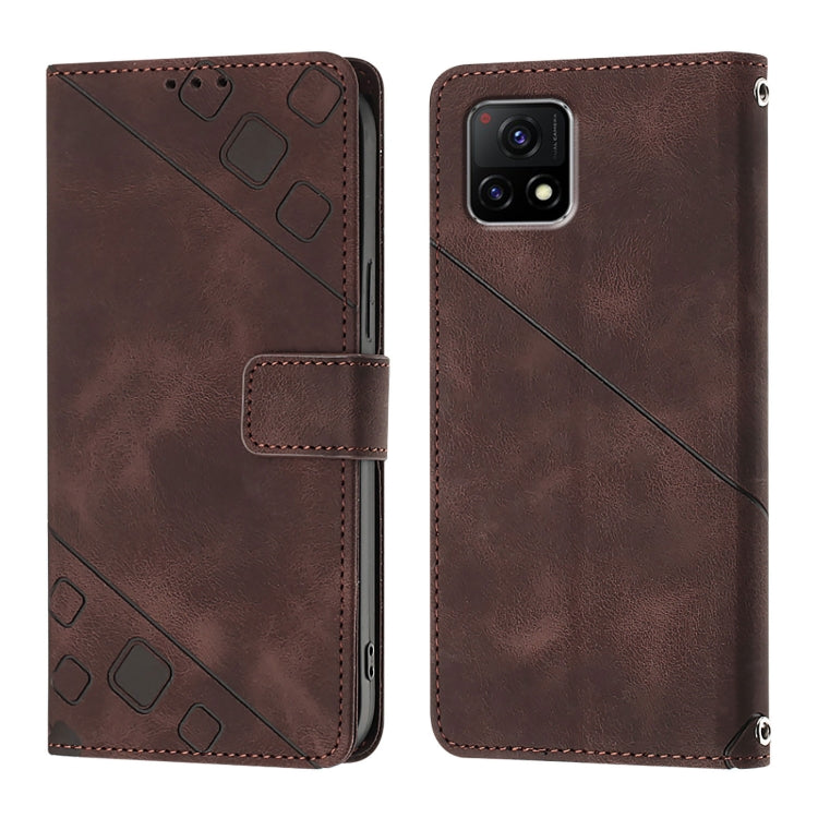 For vivo Y52s 5G / Y31s 5G / Y72 5G India Skin Feel Embossed Leather Phone Case