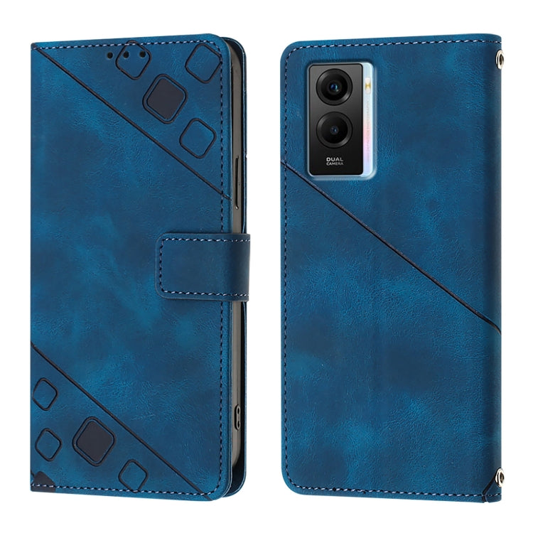For vivo Y55 5G Global / Y55s 5G / Y75 5G Skin Feel Embossed Leather Phone Case