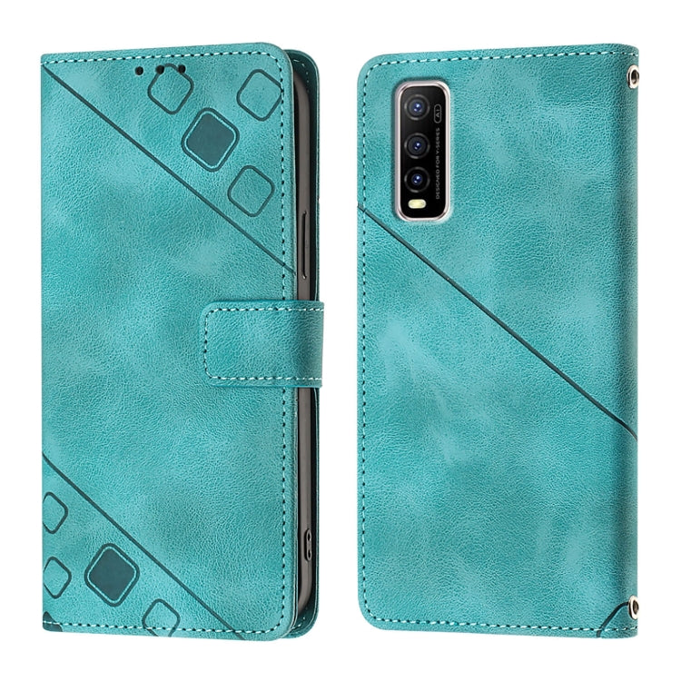 For vivo Y70s Skin Feel Embossed Leather Phone Case