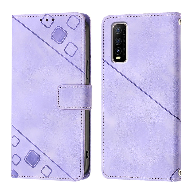 For vivo Y70s Skin Feel Embossed Leather Phone Case