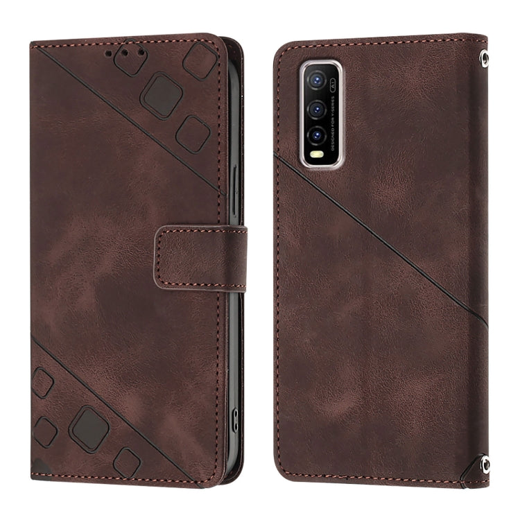 For vivo Y70s Skin Feel Embossed Leather Phone Case