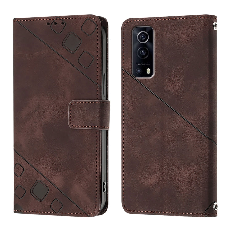 For vivo Y72 5G / iQOO Z3 / Y52 5G Skin Feel Embossed Leather Phone Case