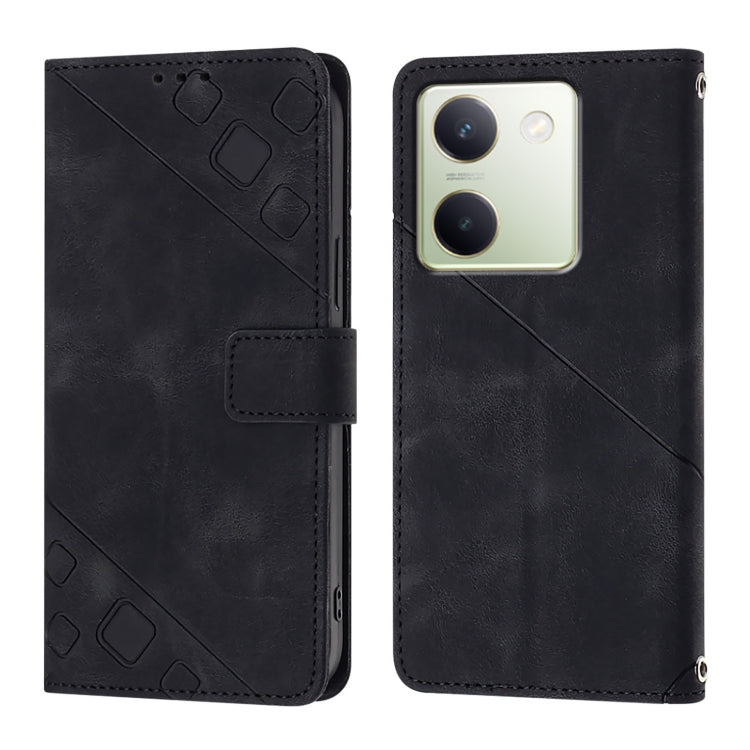 For vivo Y100 5G IDN / Y200e 5G Global Skin Feel Embossed Leather Phone Case