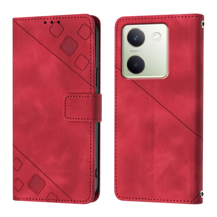 For vivo Y100 5G Global Skin Feel Embossed Leather Phone Case